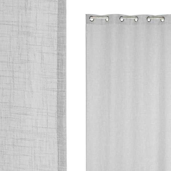 RIDEAU 8 ANNEAUX POLYESTER 140 X 260 CM GRIS