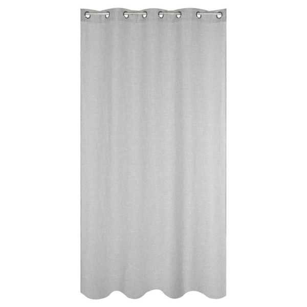 RIDEAU 8 ANNEAUX POLYESTER 140 X 260 CM GRIS