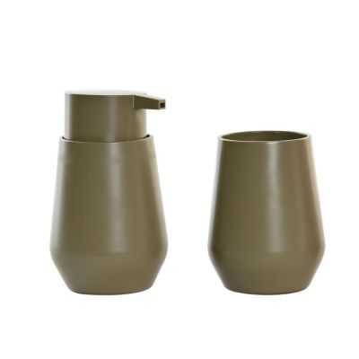 SET TOILETTE 8,5 X 8,5 X 14,5 CM EN PS ROSE ET VERT