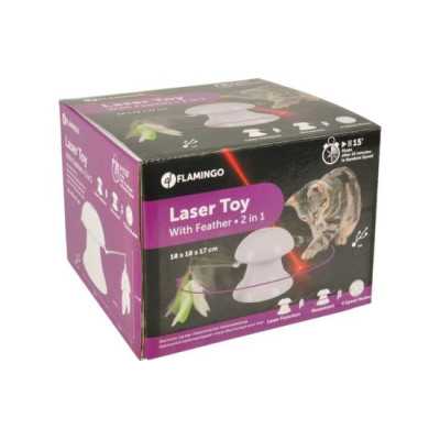 JOUET LASER AVEC PLUMES 2IN1