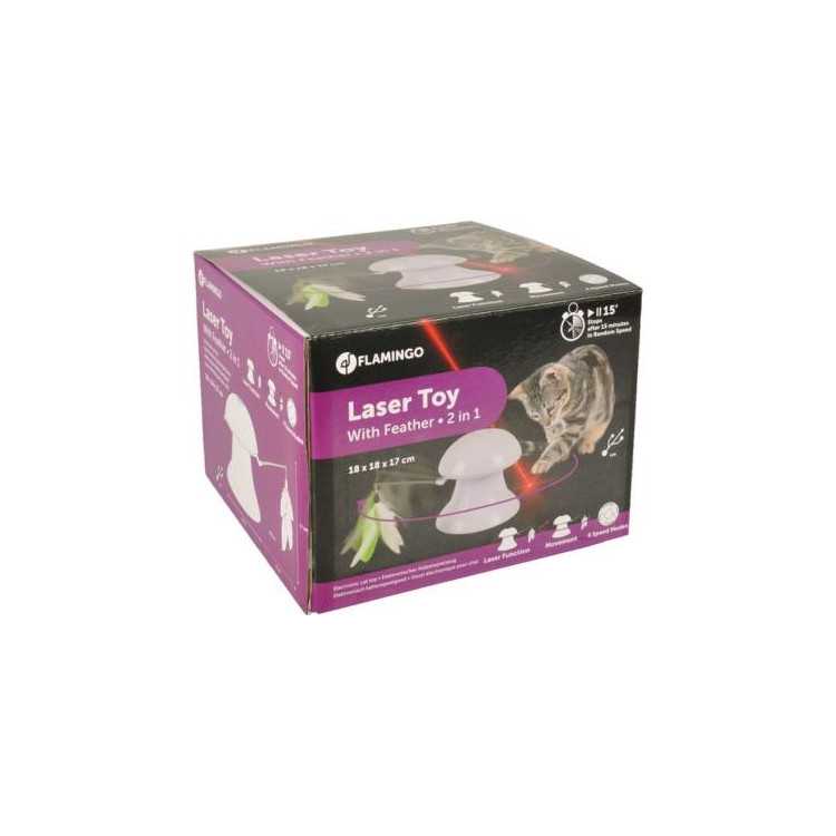 LASER TOY WITH FEATHERS 2IN1