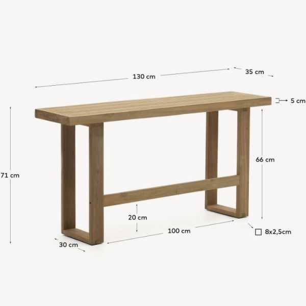 BANC HAUT CANADELL 130CM TECK MASSIF RECYCLE