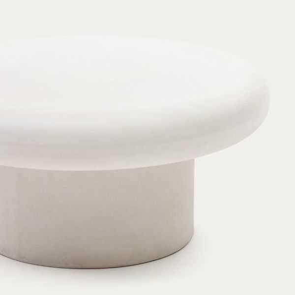 TABLE BASSE RONDE ADDAIA 66 CM CIMENT BLANC