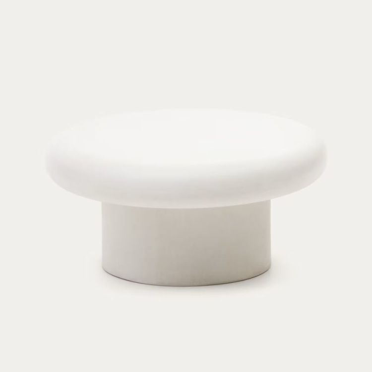 TABLE BASSE RONDE ADDAIA 66 CM CIMENT BLANC