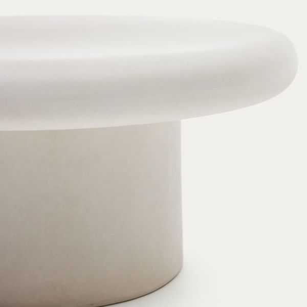 MESA DE CENTRO ADDAIA REDONDA 90 CM CIMENTO BRANCO