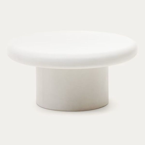 MESA DE CENTRO ADDAIA REDONDA 90 CM CIMENTO BRANCO