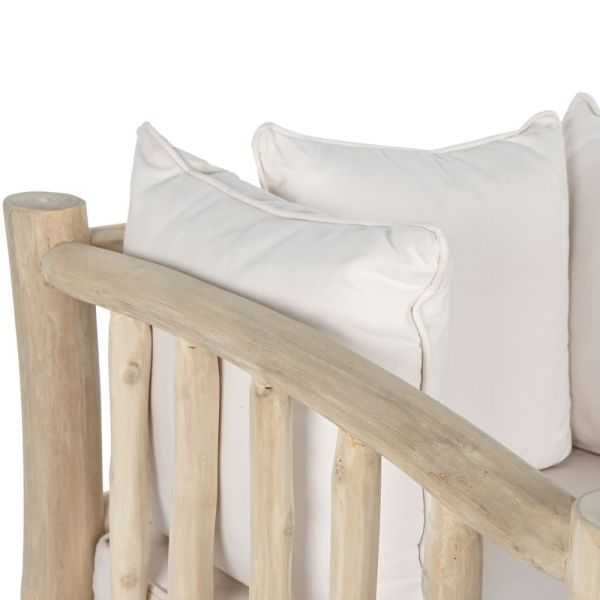 FAUTEUIL 80 X 77 X 71 CM TECK POLYESTER BLANC