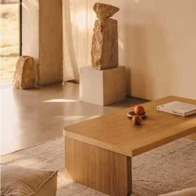 OAK COFFEE TABLE 140 X 75 CM OAK NATURAL FINISH 2