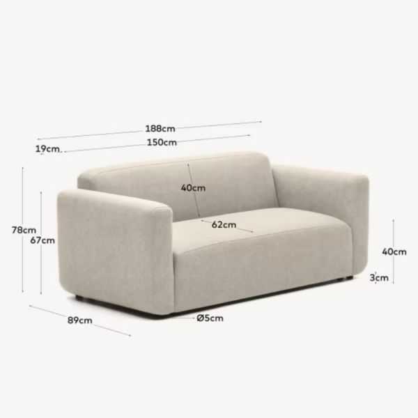 CANAPE MODULABLE NEOM2 PLACES 188CM BEIGE