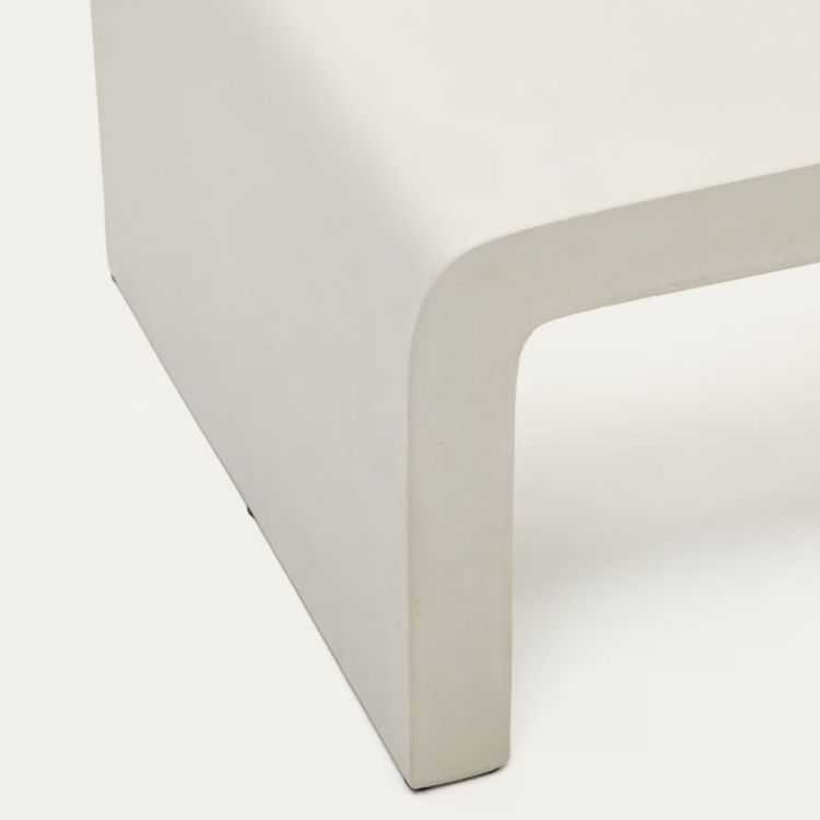TABLE BASSE AIGUABLAVA135 X 65 CMCIMENT BLANC 