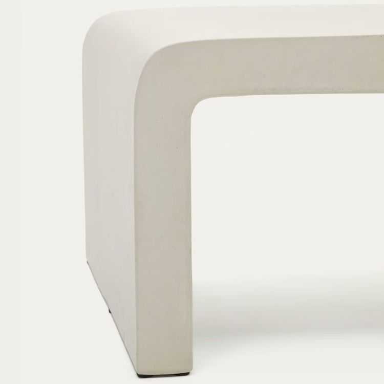 TABLE BASSE AIGUABLAVA135 X 65 CMCIMENT BLANC 