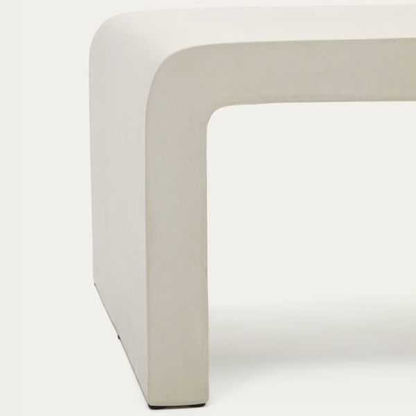 TABLE BASSE AIGUABLAVA135 X 65 CMCIMENT BLANC 