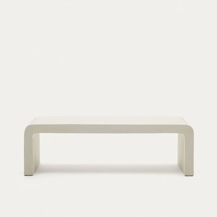 TABLE BASSE AIGUABLAVA135 X 65 CMCIMENT BLANC 