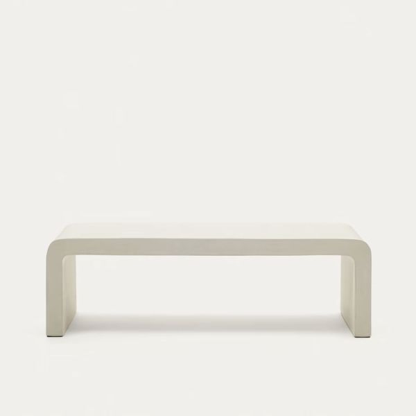TABLE BASSE AIGUABLAVA135 X 65 CMCIMENT BLANC 