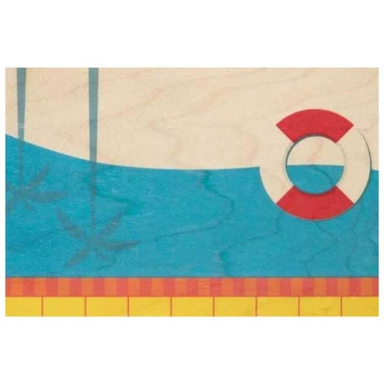 CARTE DE VOEUX MIAMI POOL BOIS