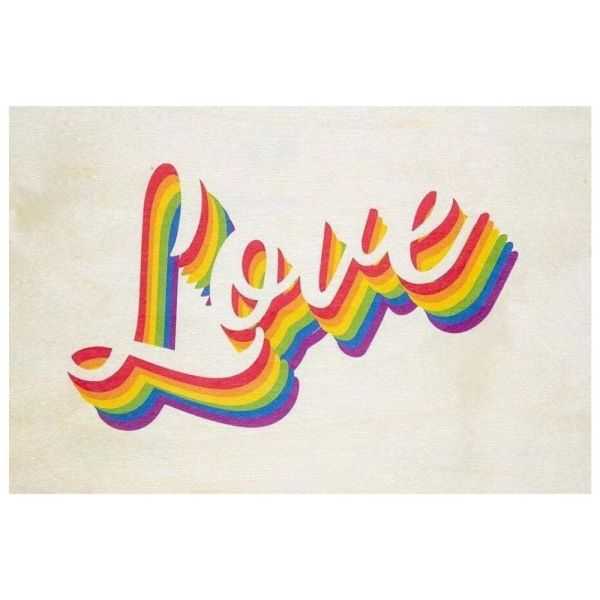 LOVE RAINBOW WOOD GREETING CARD