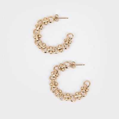 CHAIN CREOLES BLOSSOM EARRINGS (PAIR)