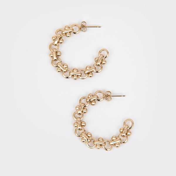 CHAIN CREOLES BLOSSOM EARRINGS (PAIR)