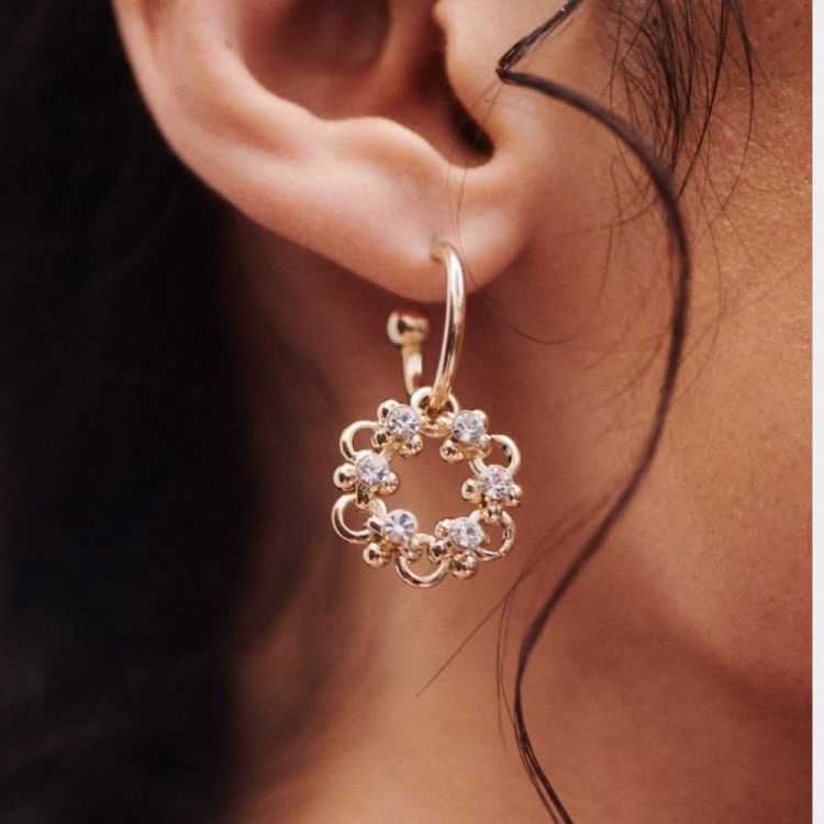 FLOW ERS BLOSSOM CRYSTAL EARRINGS (PAIR)