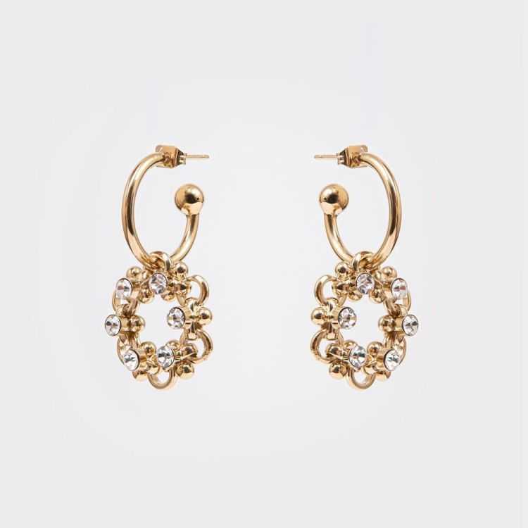 FLOW ERS BLOSSOM CRYSTAL EARRINGS (PAIR)