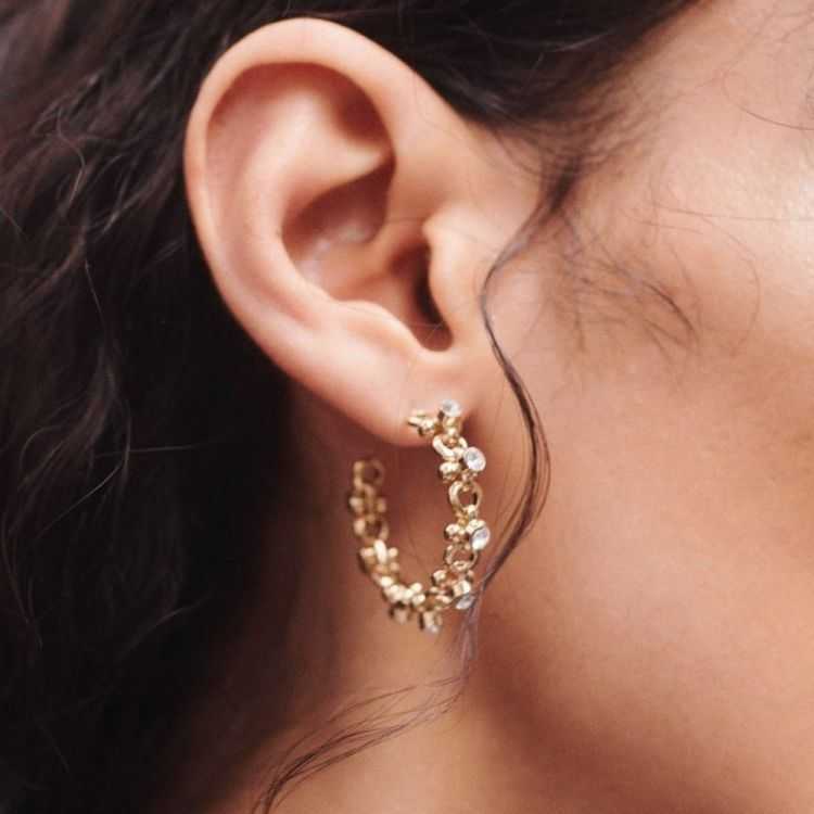 BOUCLES D OREILLES CRISTAL CREOLES BLOSSOM (LA PAIRE)
