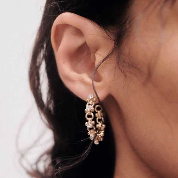 BOUCLES D OREILLES CRISTAL CREOLES BLOSSOM (LA PAIRE)