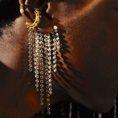 BOUCLE D OREILLE HOLLYWOOD CRISTAL (A L UNITE) 2