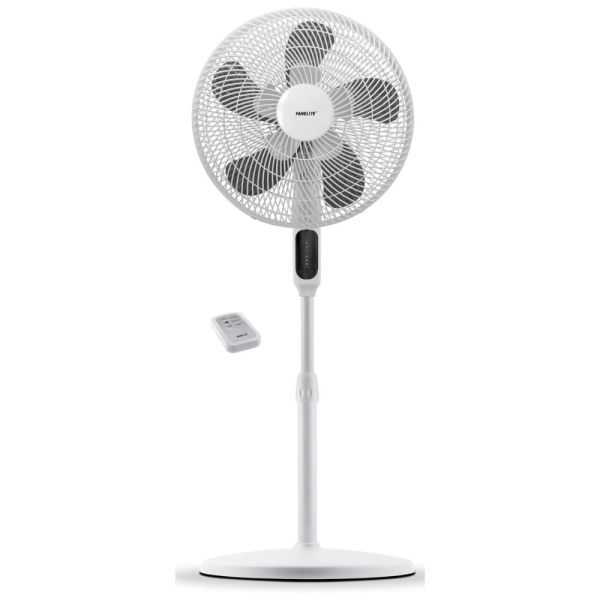 VENTILATEUR SUR PIED 40CM ECRAN LED ET TELECOMMANDE BLANC