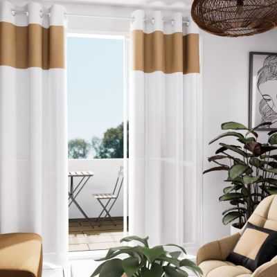 RIDEAU OEILLETS 135X250 CM COTON JUTE 2