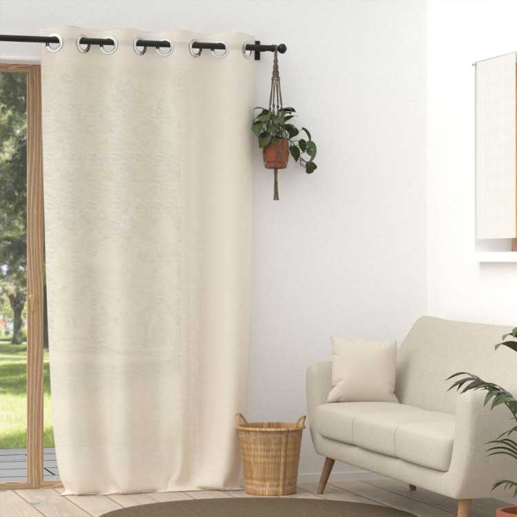 RIDEAU VOILAGE OEILLETS 135X250 CM LIN