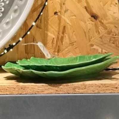 PLAT FEUILLE ROND CERAMIQUE PM 2