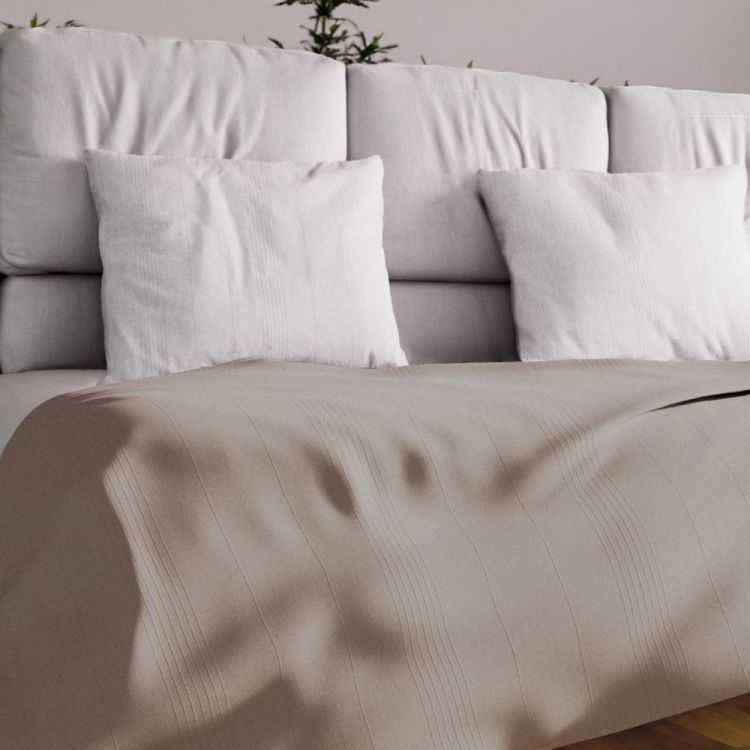 JETE DE LIT OU CANAPE180X220 CM ADELE TAUPE