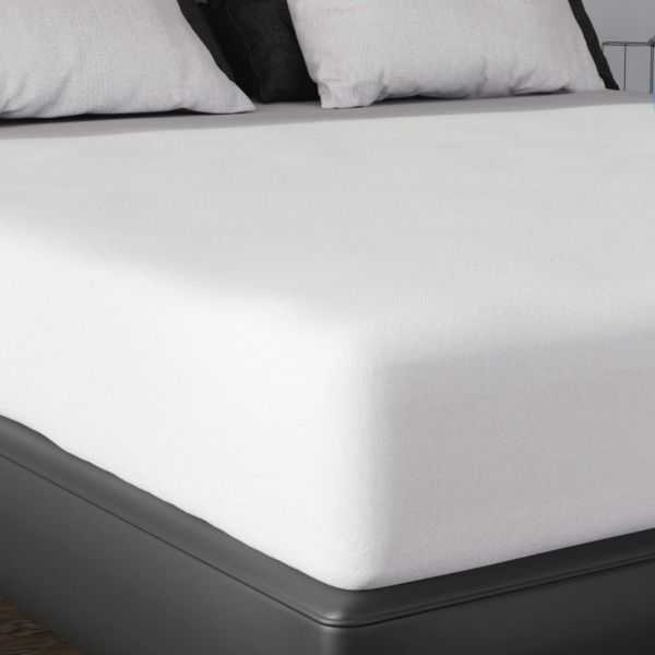 COTTON MATTRESS PROTECTOR 180X200 CM WATERPROOF FLEECE WHITE