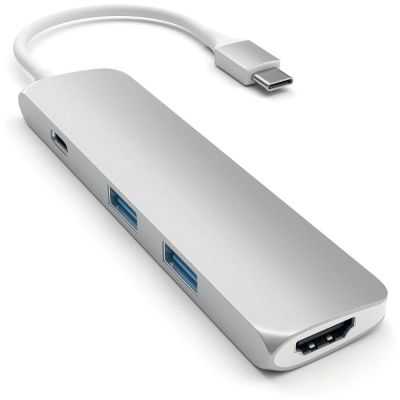 ADAPTATEUR USB-C MULTIPORT HDMI 4K, 2x USB 3.0 ARGENT