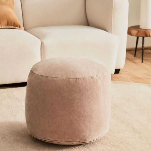 POUF REDONDO ANGÉLICA DIÂMETRO 45 CM ALGODÃO VELUDO