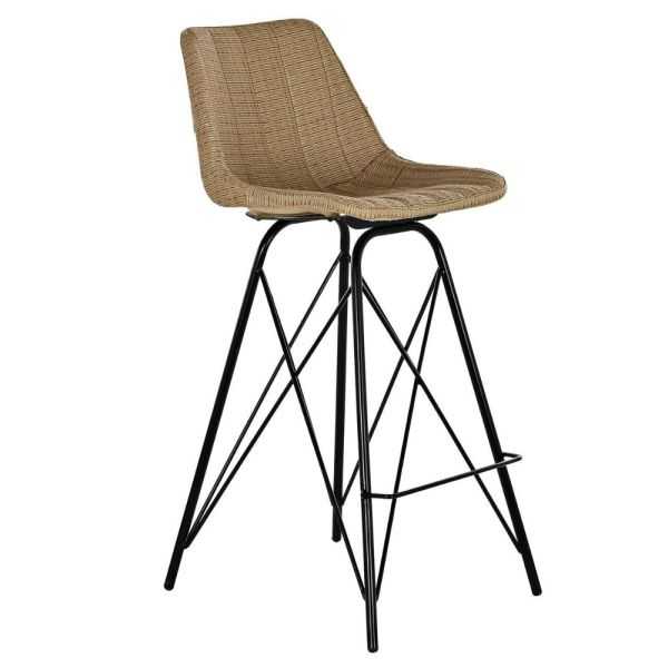 METAL RATTAN STOOL 47 X 56 X 106 CM NATURAL RATTAN