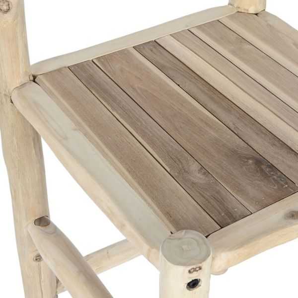 STOOL 50 X 50 X 102 CM TEAK POLYESTER NATURAL