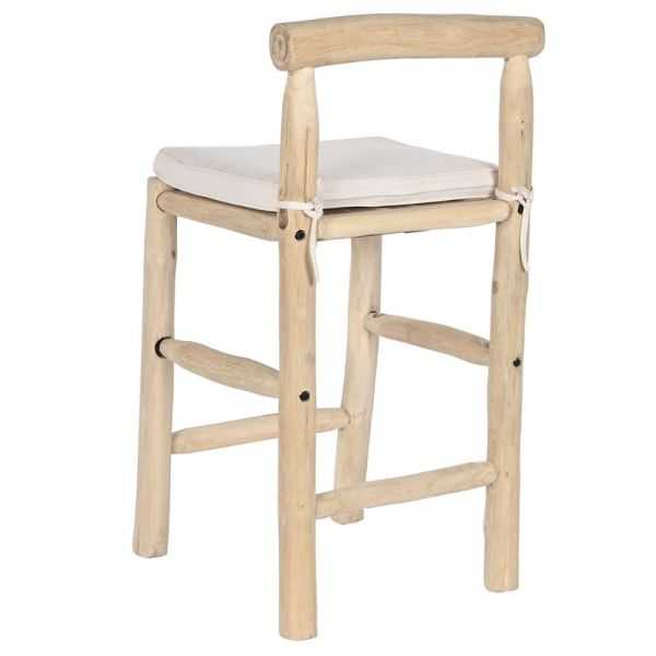 STOOL 50 X 50 X 102 CM TEAK POLYESTER NATURAL