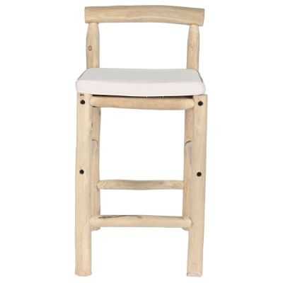 TABOURET 50 X 50 X 102 CM TECK POLYESTER NATUREL 