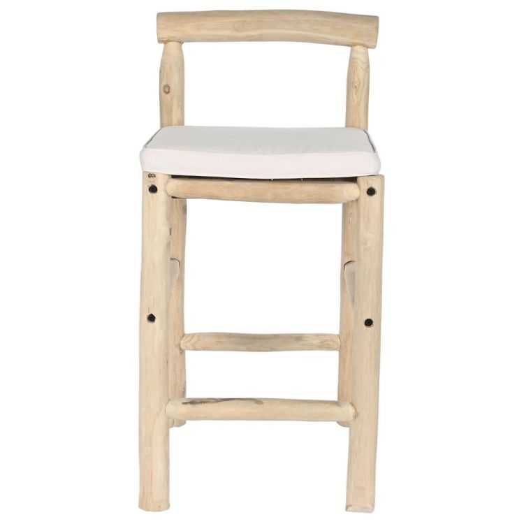 STOOL 50 X 50 X 102 CM TEAK POLYESTER NATURAL