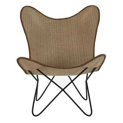 CHAISE 74 X 78 X 92 CMMETAL ET ROTIN