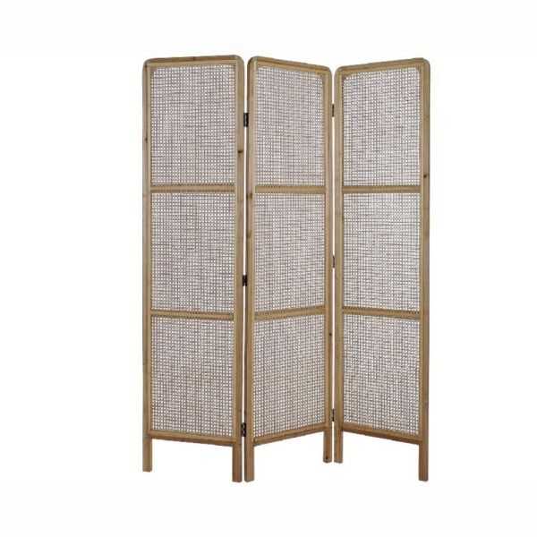 SCREEN 135 X2 X 180 CM NATURAL RATTAN BROWN