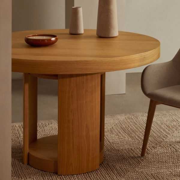 TABLE RONDE ARTIS EXTENSIBLE 80 CM BOIS MASSIF