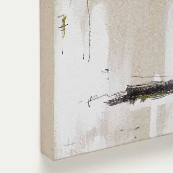 ENSEMBLE DE 4 TABLEUX SELNIR 30 X 30 LIN BLAN ET BEIGE