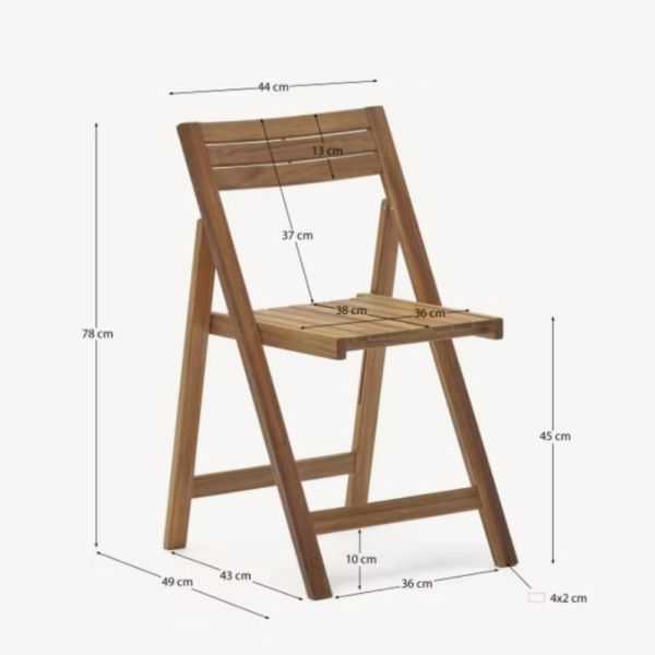 CHAISE DE JARDIN PLIANTE SADIRAR BOIS D'ACACIA