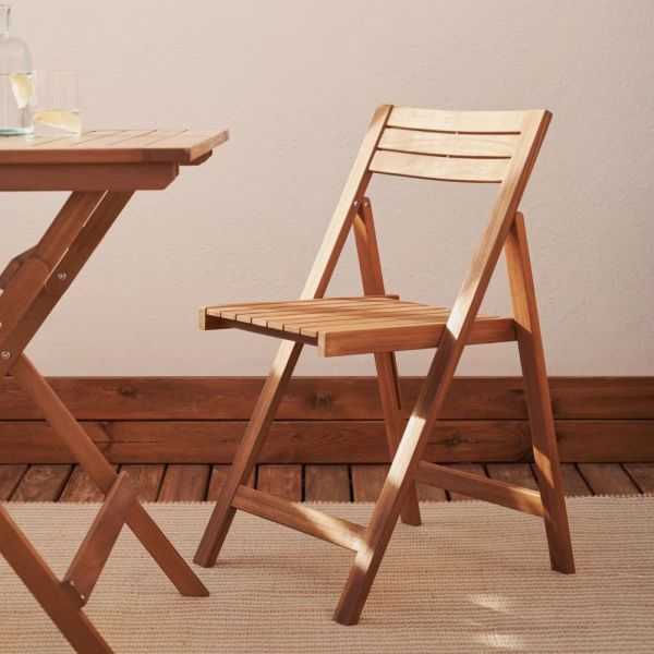 CHAISE DE JARDIN PLIANTE SADIRAR BOIS D'ACACIA