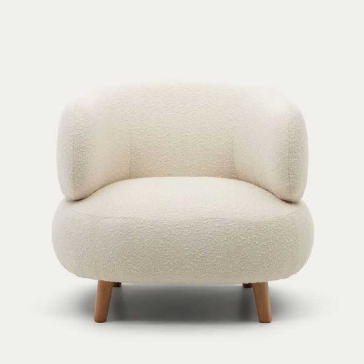 FAUTEUIL LUISA BOUCLETTE PIEDS EN HETRE