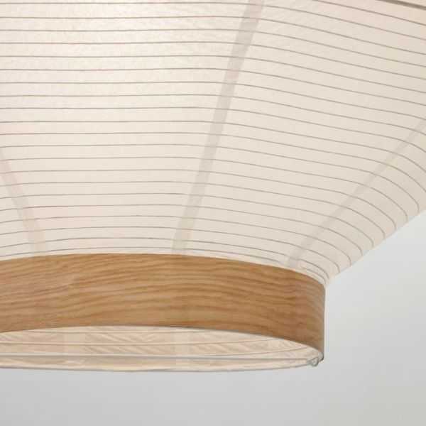 ABAT-JOUR POUR PLAFONNIER HILA 80 CM PAPIER BLANC PLACAGE EN BOIS NAT