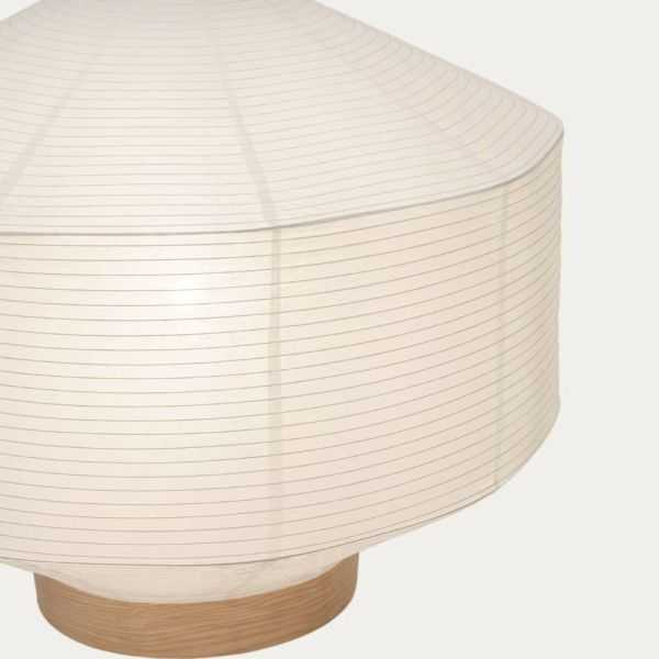 ABAT-JOUR POUR PLAFONNIER HILA 80 CM PAPIER BLANC PLACAGE EN BOIS NAT