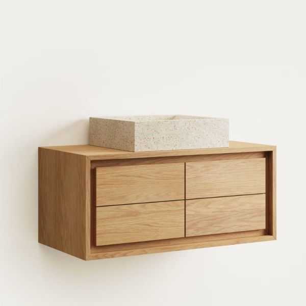KENTA BATHROOM FURNITURE 90 X 45 CM NATURAL SOLID TEAK